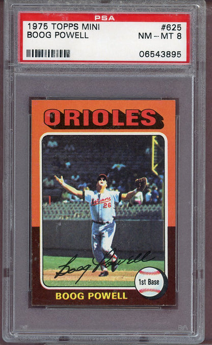 1975 TOPPS MINI #625 BOOG POWELL ORIOLES PSA 8 NM-MT 564058