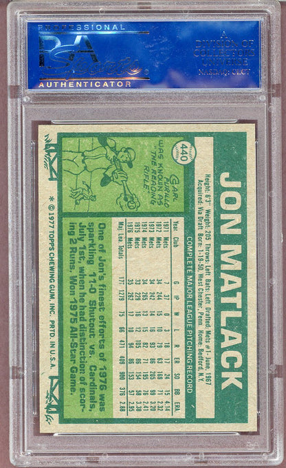 1977 TOPPS #440 JON MATLACK METS PSA 9 MINT 564059