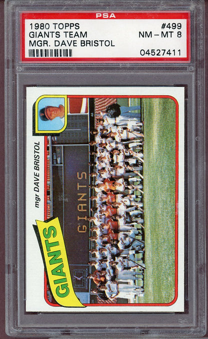 1980 TOPPS #499 GIANTS TEAM PSA 8 NM-MT 564061