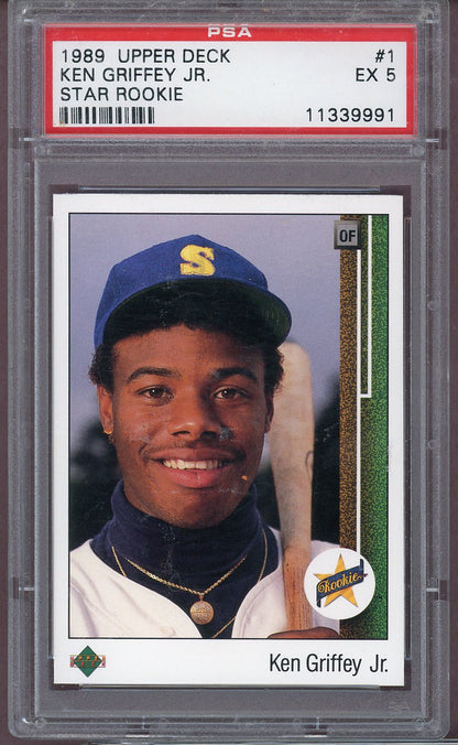 1989 UPPER DECK #001 KEN GRIFFEY JR. STAR ROOKIE MARINERS PSA 5 EX 564065