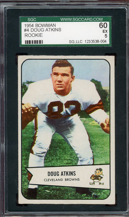 1954 BOWMAN #004 DOUG ATKINS BROWNS ROOKIE SGC 5 EX 564068