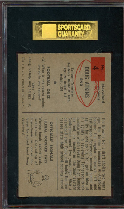1954 BOWMAN #004 DOUG ATKINS BROWNS ROOKIE SGC 5 EX 564068