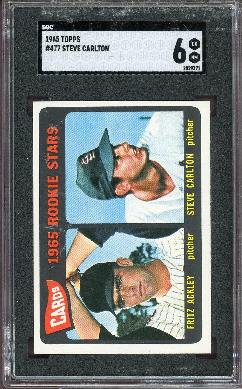 1965 TOPPS #477 STEVE CARLTON CARDINALS SGC 6 EX-MT 564070
