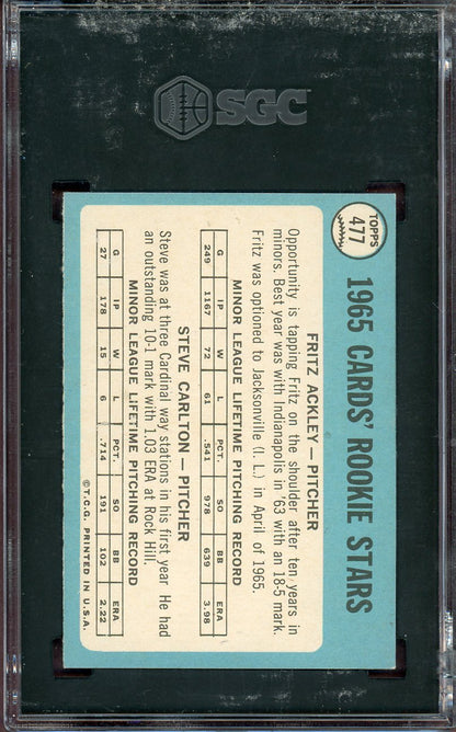 1965 TOPPS #477 STEVE CARLTON CARDINALS SGC 6 EX-MT 564070