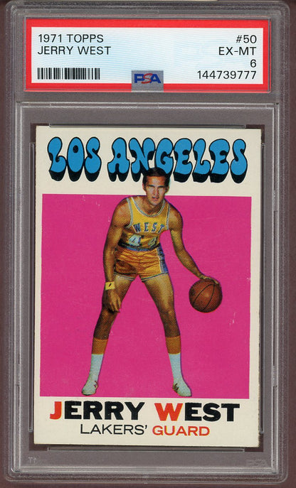 1971 TOPPS #050 JERRY WEST LAKERS PSA 6 EX-MT 564071
