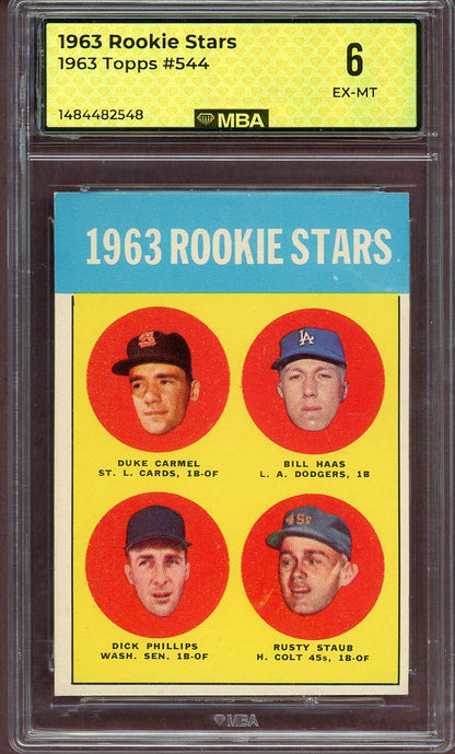 1963 TOPPS #544 1963 ROOKIE STARS MBA 6 EX-MT 564076