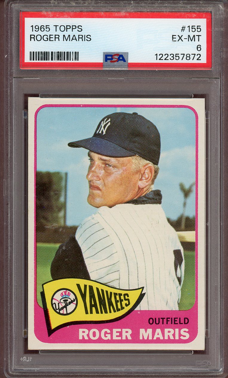 1965 TOPPS #155 ROGER MARIS YANKEES PSA 6 EX-MT 564078