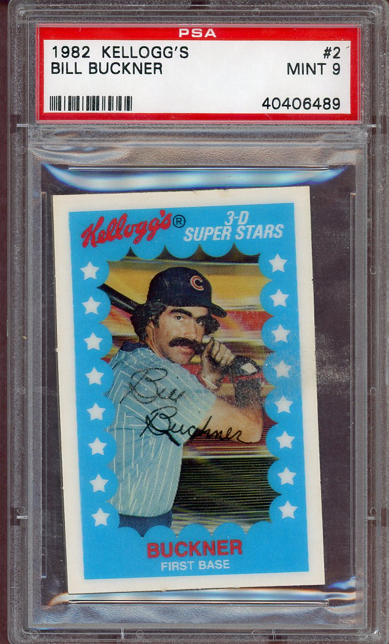 1982 KELLOGG'S #002 BILL BUCKNER CUBS PSA 9 MINT 564080