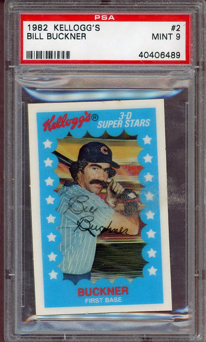 1982 KELLOGG'S #002 BILL BUCKNER CUBS PSA 9 MINT 564080