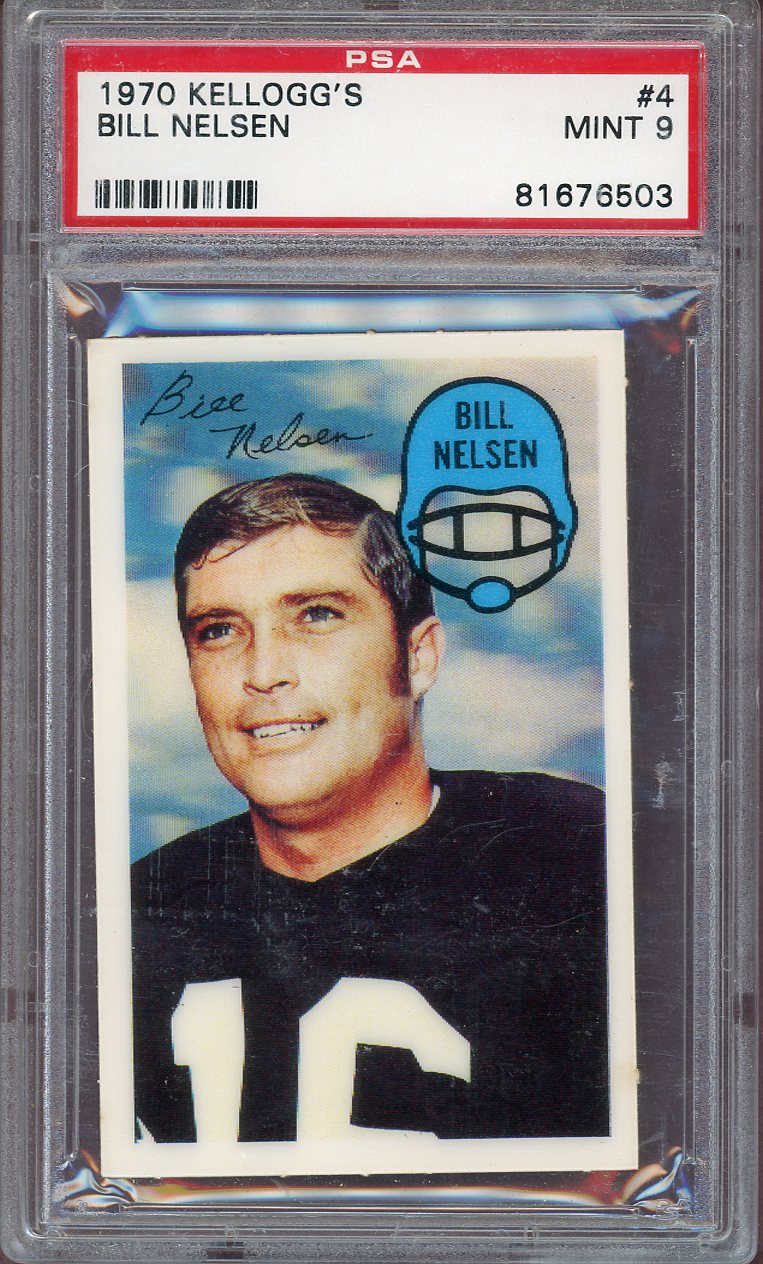 1970 KELLOGG'S #004 BILL NELSEN BROWNS PSA 9 MINT 564081