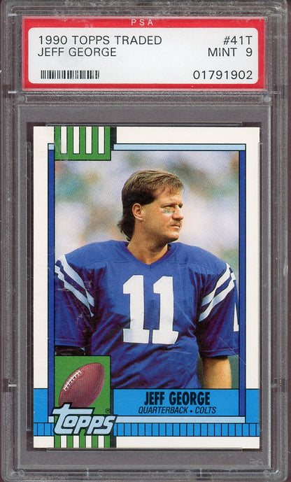 1990 TOPPS TRADED #041T JEFF GEORGE SEAHAWKS PSA 9 MINT 564082