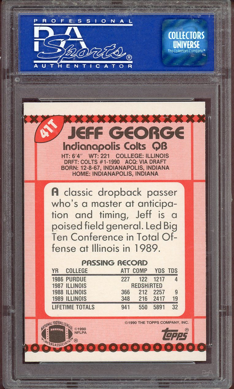 1990 TOPPS TRADED #041T JEFF GEORGE SEAHAWKS PSA 9 MINT 564082