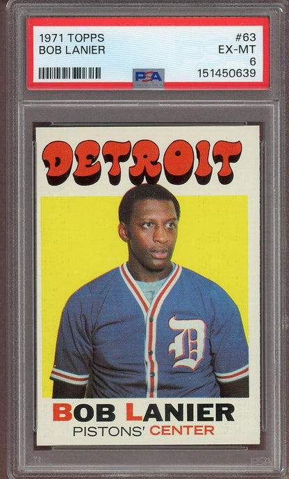 1971 TOPPS #063 BOB LANIER TIGERS PSA 6 EX-MT 564084