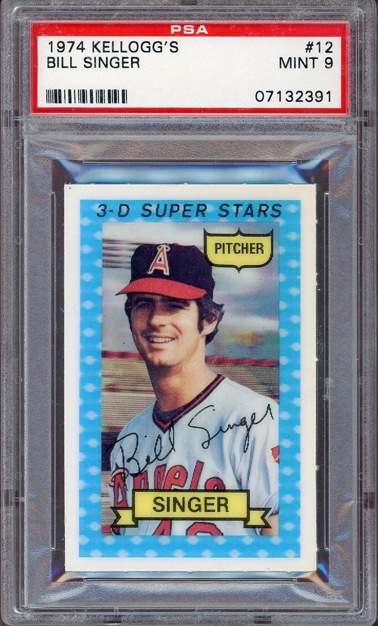 1974 KELLOGG'S #012 BILL SINGER ANGELS PSA 9 MINT 564089