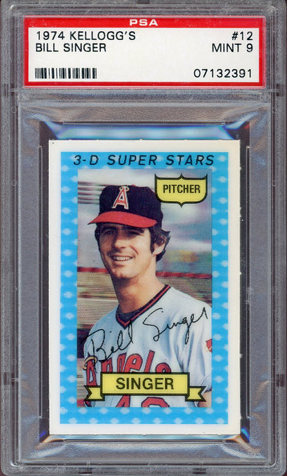 1974 KELLOGG'S #012 BILL SINGER ANGELS PSA 9 MINT 564089