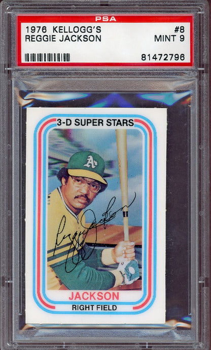 1976 KELLOGG'S #008 REGGIE JACKSON A'S PSA 9 MINT 564091