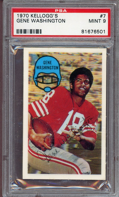 1970 KELLOGG'S #007 GENE WASHINGTON 49ERS PSA 9 MINT 564092