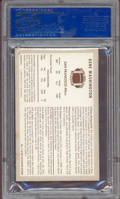 1970 KELLOGG'S #007 GENE WASHINGTON 49ERS PSA 9 MINT 564092