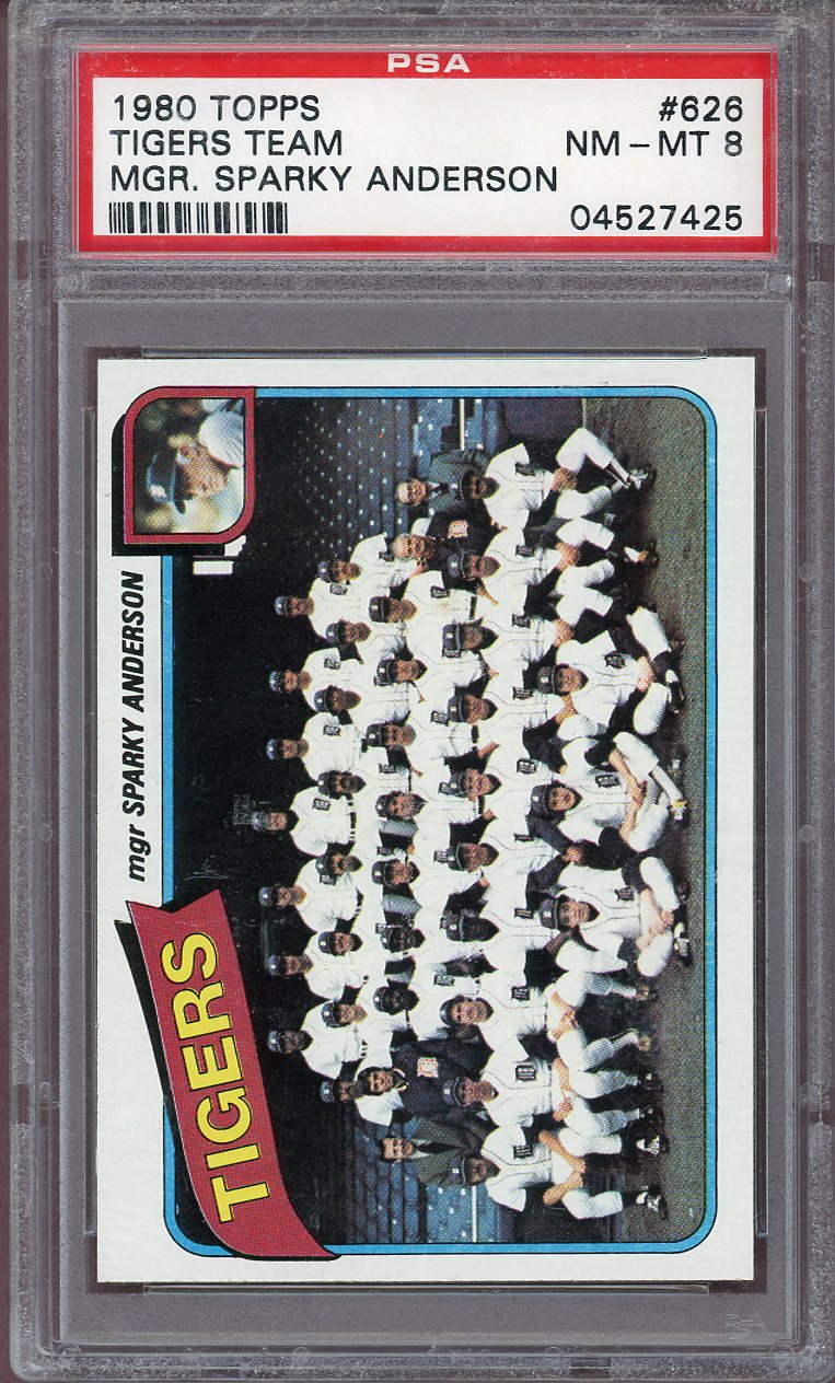1980 TOPPS #626 TIGERS TEAM MGR. SPARKY ANDERSON PSA 8 NM-MT 564101