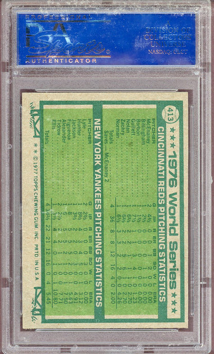 1977 TOPPS #413 WORLD SERIES SUMMARY PSA 9 MINT 564102