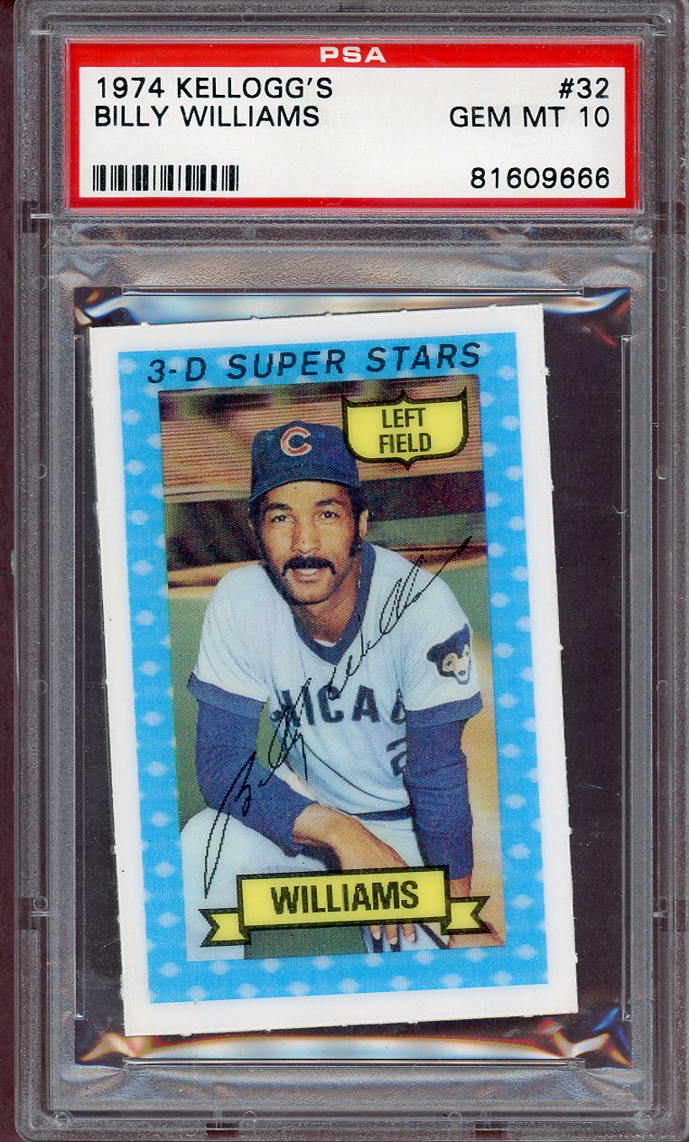 1974 KELLOGG'S #032 BILLY WILLIAMS CUBS PSA 10 GEM MT 564112