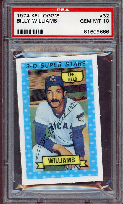 1974 KELLOGG'S #032 BILLY WILLIAMS CUBS PSA 10 GEM MT 564112