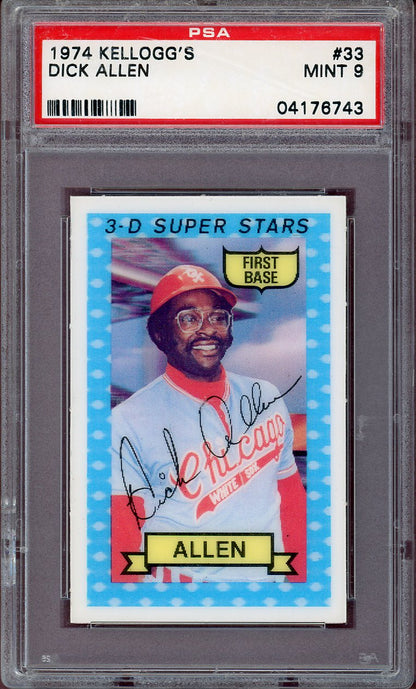 1974 KELLOGG'S #033 DICK ALLEN WHITESOX PSA 9 MINT 564113