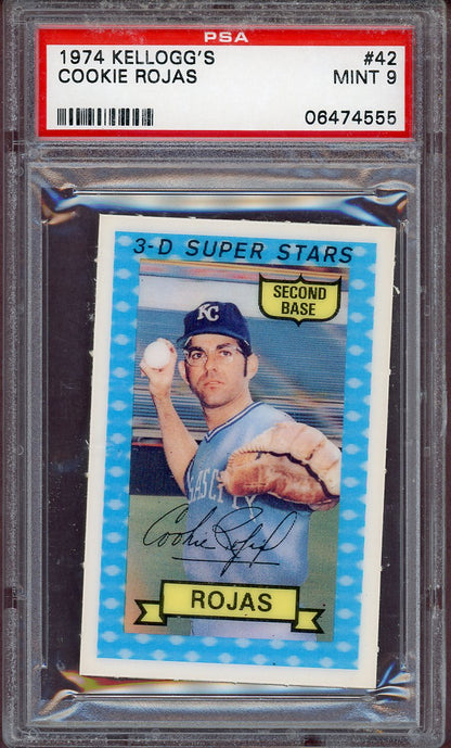 1974 KELLOGG'S #042 COOKIE ROJAS ROYALS PSA 9 MINT 564114