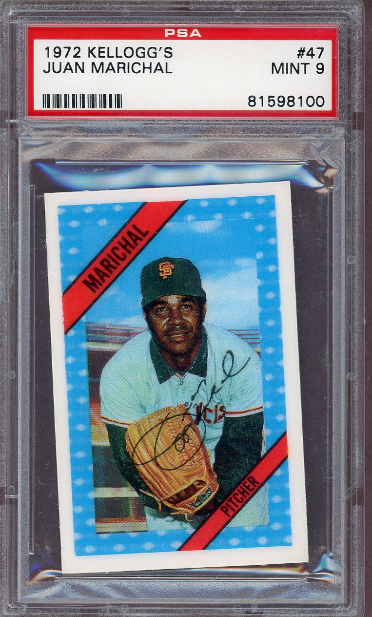 1972 KELLOGG'S #047 JUAN MARICHAL GIANTS PSA 9 MINT 564115