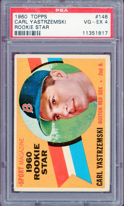 1960 TOPPS #148 CARL YASTRZEMSKI ROOKIE STAR REDSOX PSA 4 VG-EX 564122