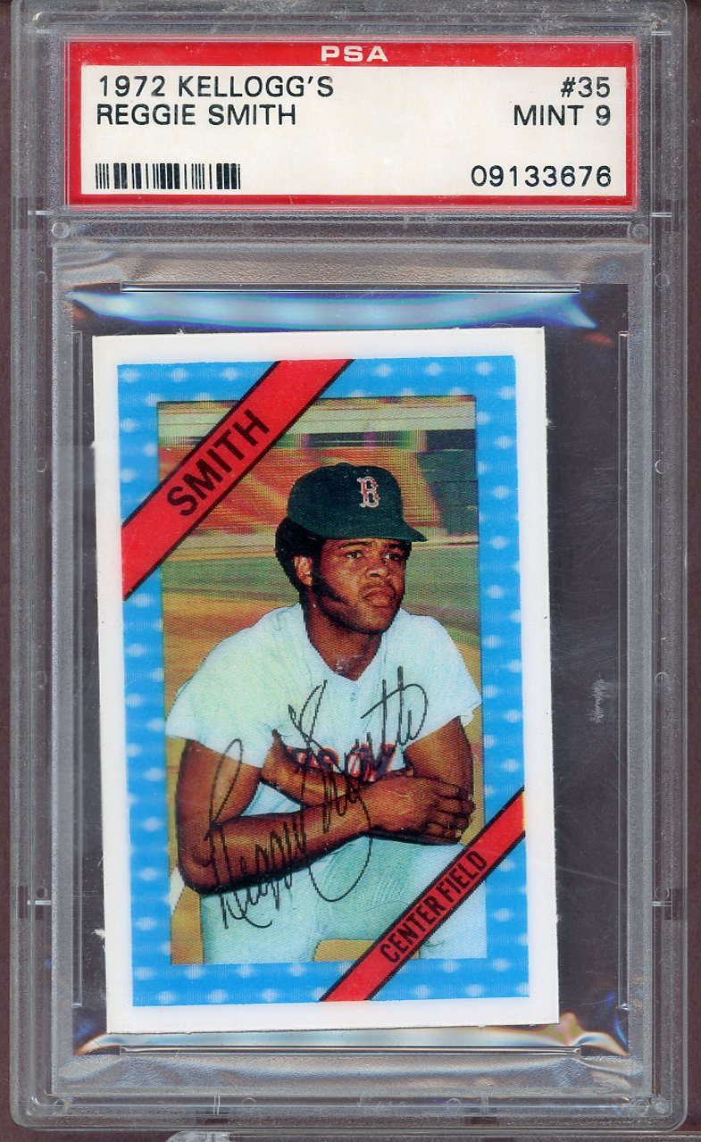 1972 Kelloggs Baseball #035 Reggie Smith Red Sox PSA 9 MINT 564129