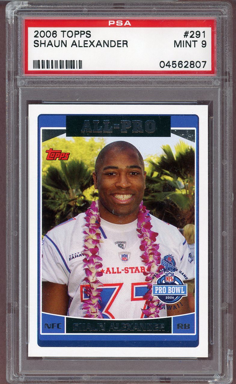 2006 Topps #291 Shaun Alexander Seahawks PSA 9 MINT 564131
