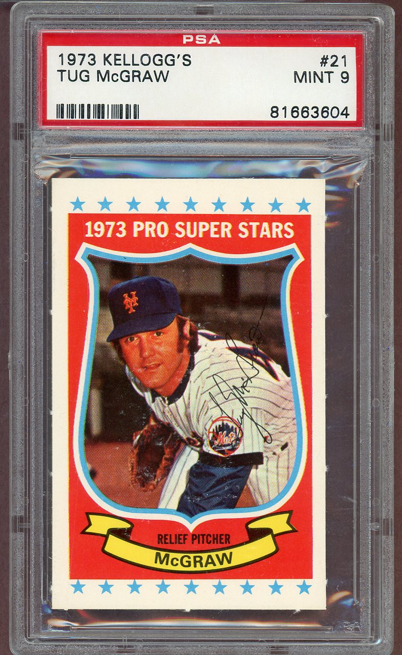 1973 Kelloggs Baseball #021 Tug McGraw Mets PSA 9 MINT 564132