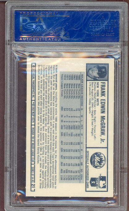 1973 Kelloggs Baseball #021 Tug McGraw Mets PSA 9 MINT 564132