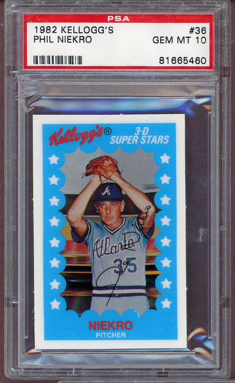 1982 Kelloggs #036 Phil Niekro Braves PSA 10 GEM MINT 564133