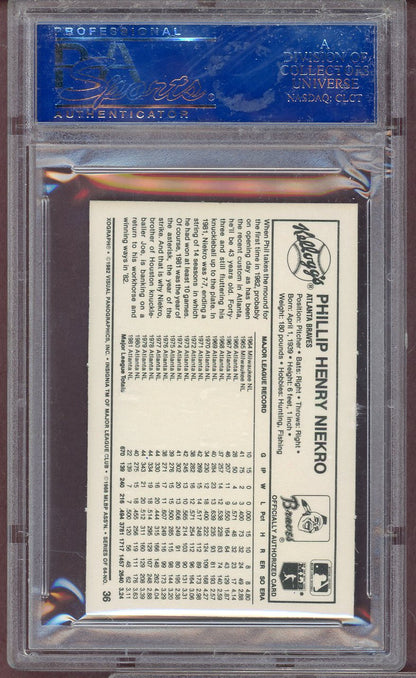 1982 Kelloggs #036 Phil Niekro Braves PSA 10 GEM MINT 564133