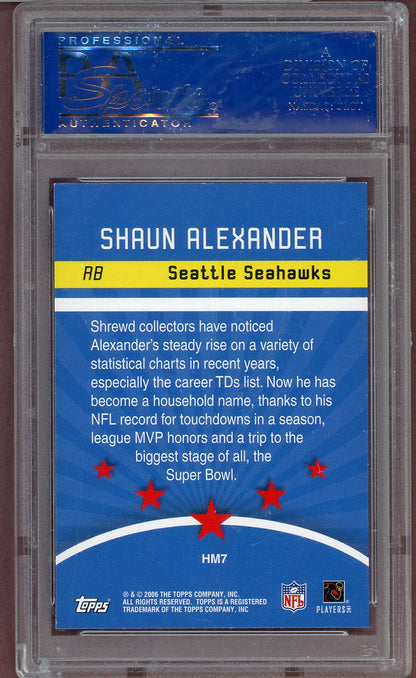 2006 Topps #HM7 Shaun Alexander Seahawks PSA 9 MINT 564136