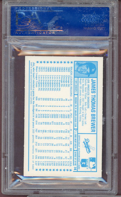 1974 Kelloggs Baseball #014 Jim Brewer Dodgers PSA 9 MINT 564137