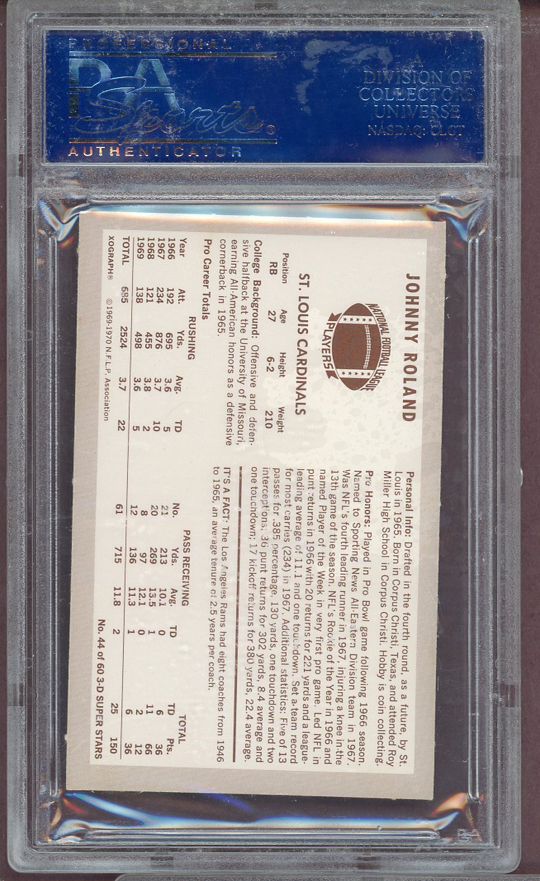 1970 Kelloggs Football #044 John Roland Cardinals PSA 9 MINT 564138