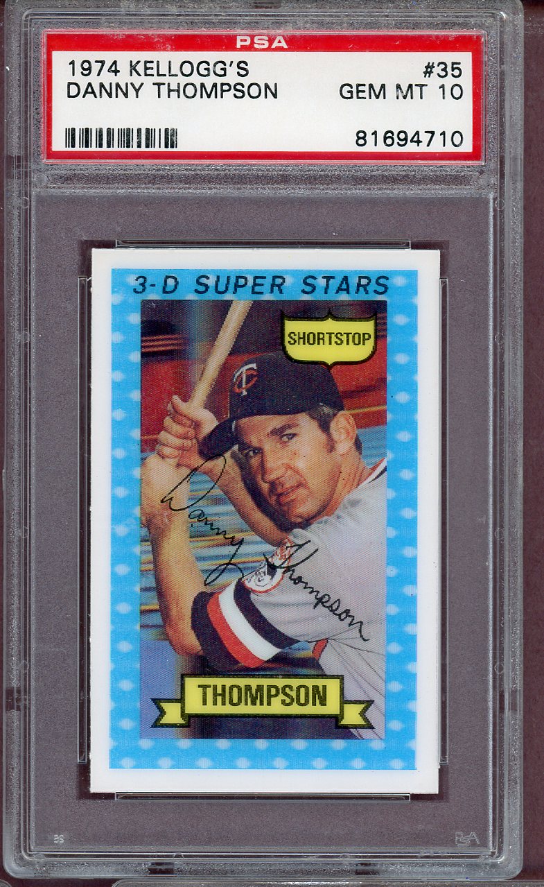 1974 Kelloggs Baseball #035 Danny Thompson Twins PSA 10 GEM MINT 564142