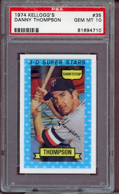1974 Kelloggs Baseball #035 Danny Thompson Twins PSA 10 GEM MINT 564142