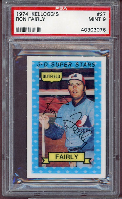 1974 Kelloggs Baseball #027 Ron Fairly Expos PSA 9 MINT 564145