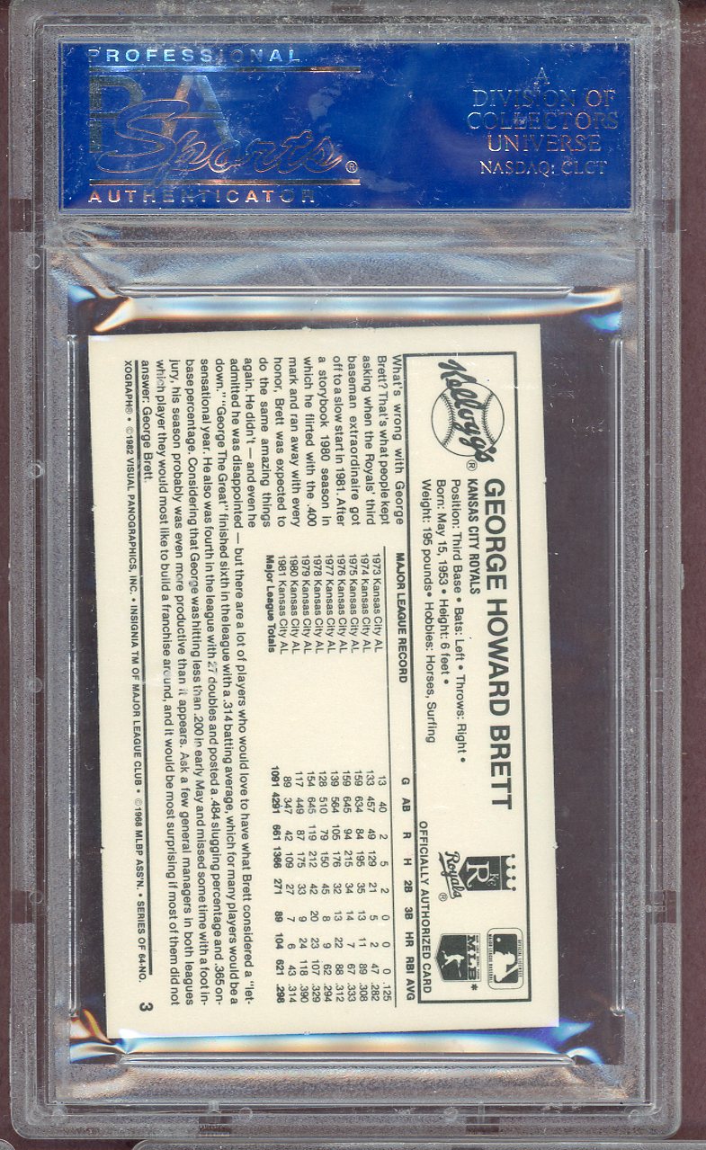 1982 Kelloggs #003 George Brett Royals PSA 9 MINT 564146