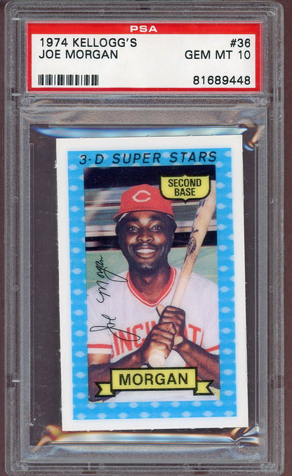 1974 Kelloggs Baseball #036 Joe Morgan Reds PSA 10 GEM MINT 564148