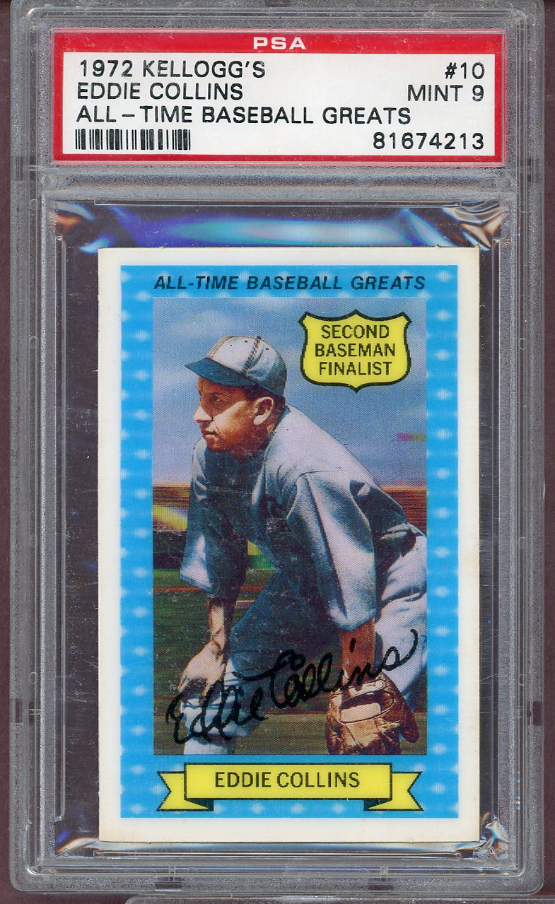 1972 Kelloggs Baseball ATG #010 Eddie Collins White Sox PSA 9 MINT 564149