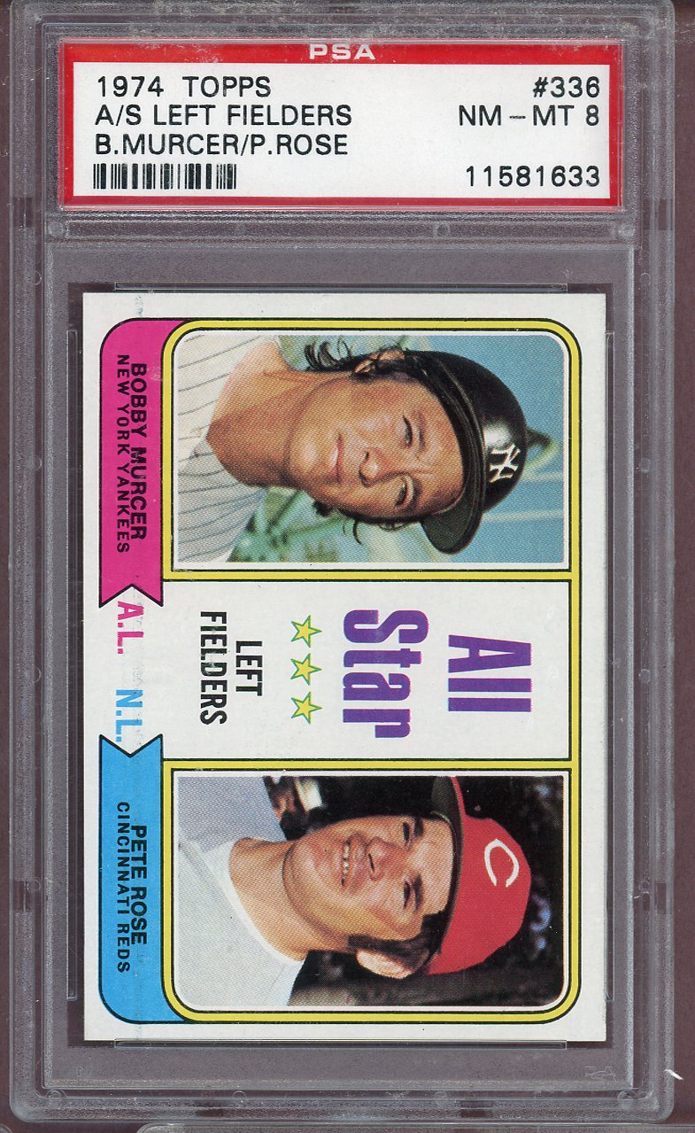 1974 Topps Baseball #336 Pete Rose Bobby Murcer PSA 8 NM/MT 564150