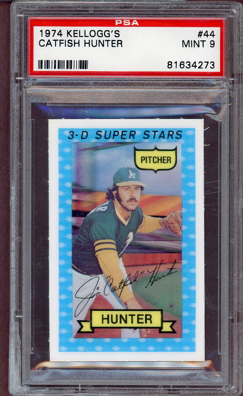 1974 Kelloggs Baseball #044 Catfish Hunter A's PSA 9 MINT 564156