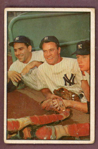 1953 Bowman Color Baseball # 44 Mickey Mantle Yogi Berra VG/VG-EX 564229