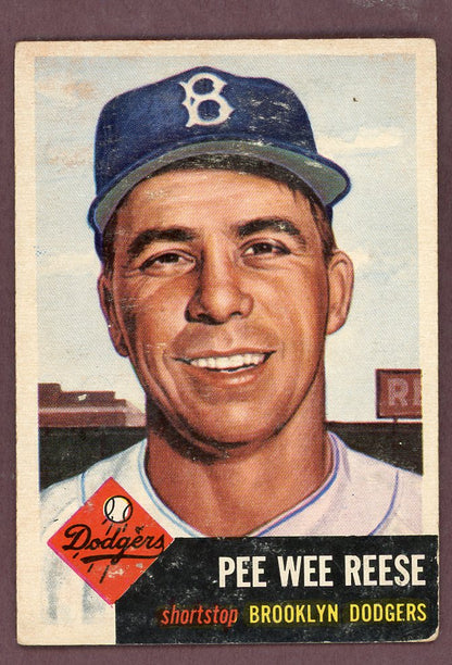 1953 Topps Baseball # 76 Pee Wee Reese Dodgers VG-EX 564230
