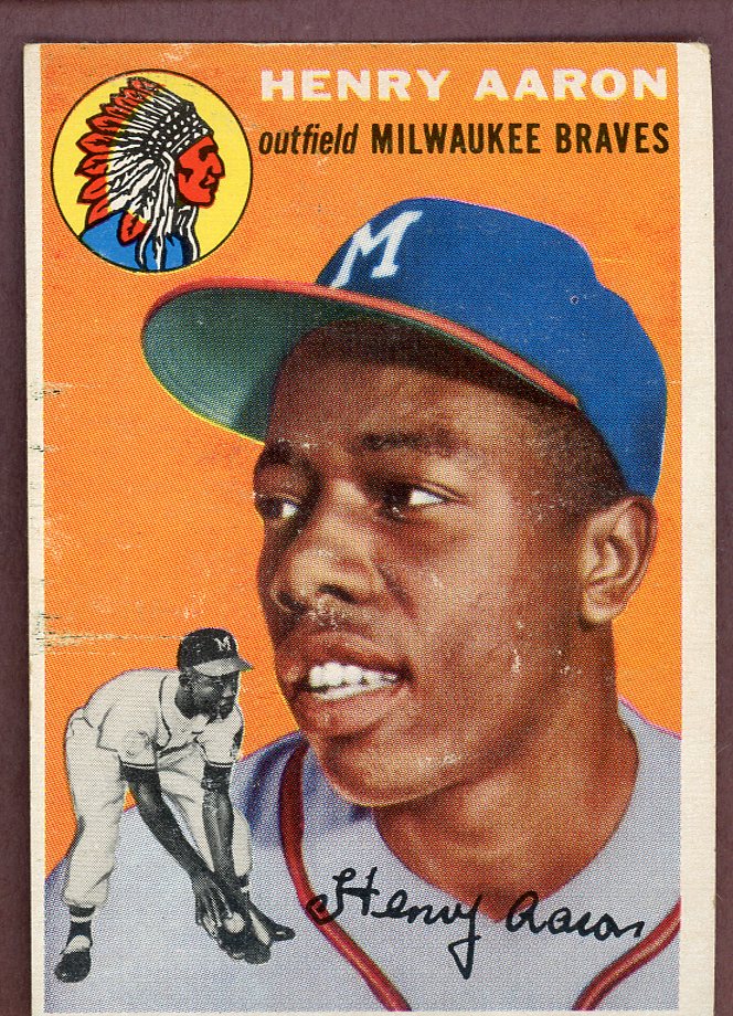 1954 Topps Baseball #128 Hank Aaron Braves VG+/VG-EX 564243